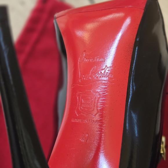 Louboutin Black Patent Lapano Loafer Zipper Booties - EUC - Picture 9 of 11